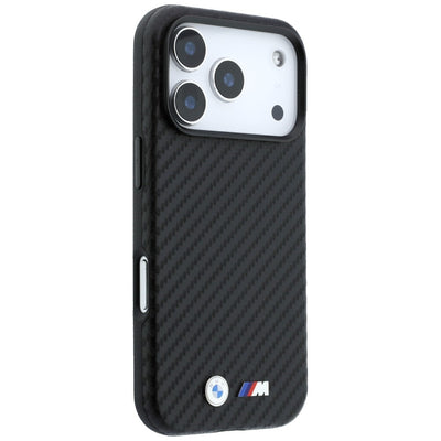 BMW M Carbon Metal Logo MagSafe Case for iPhone 17 Pro Max / 18 Pro Max - Black