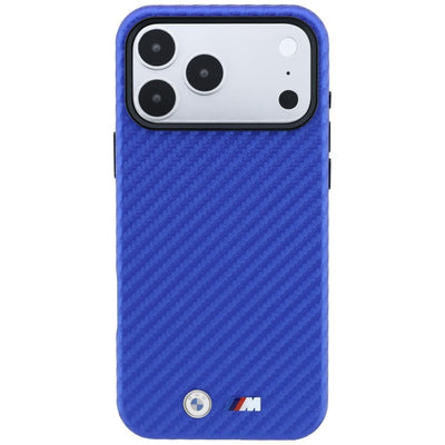 BMW M Carbon Metal Logo MagSafe Case for iPhone 17 Pro Max / 18 Pro Max - Blue