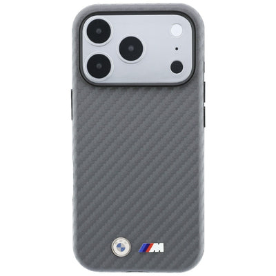 BMW M Carbon Metal Logo MagSafe Case for iPhone 17 Pro Max / 18 Pro Max - Gray