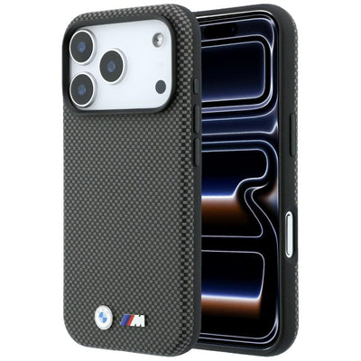 BMW M Quadrille Kevlar Metal Logo MagSafe Case for iPhone 17 Pro / 18 Pro - Gray