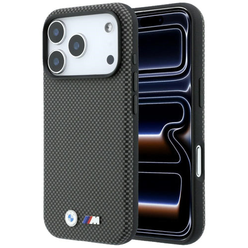 BMW M Quadrille Kevlar Metal Logo MagSafe Case for iPhone 17 Pro / 18 Pro - Gray