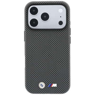 BMW M Quadrille Kevlar Metal Logo MagSafe Case for iPhone 17 Pro / 18 Pro - Gray
