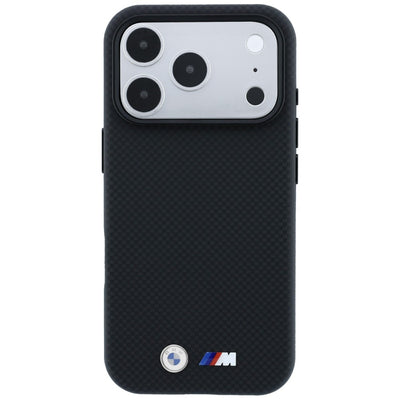 BMW M Quadrille Kevlar Metal Logo MagSafe Case for iPhone 17 Pro Max / 18 Pro Max - Black