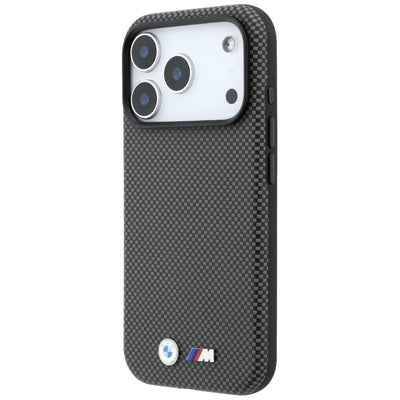 BMW M Quadrille Kevlar Metal Logo MagSafe Case for iPhone 17 Pro Max / 18 Pro Max - Gray