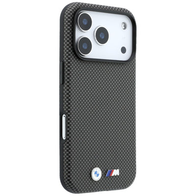 BMW M Quadrille Kevlar Metal Logo MagSafe Case for iPhone 17 Pro Max / 18 Pro Max - Gray
