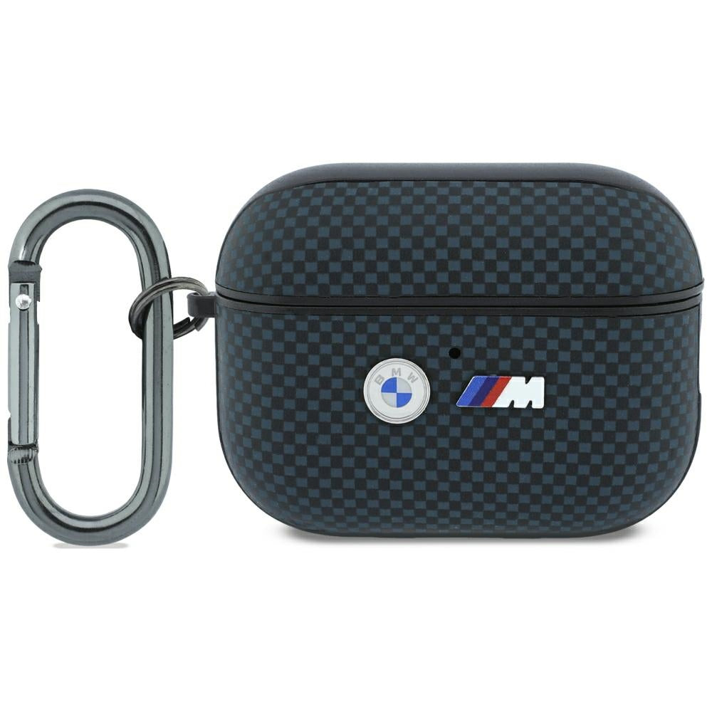 BMW M Quilted Kevlar Metal Logo Case for AirPods Pro 3 - Navy Blue