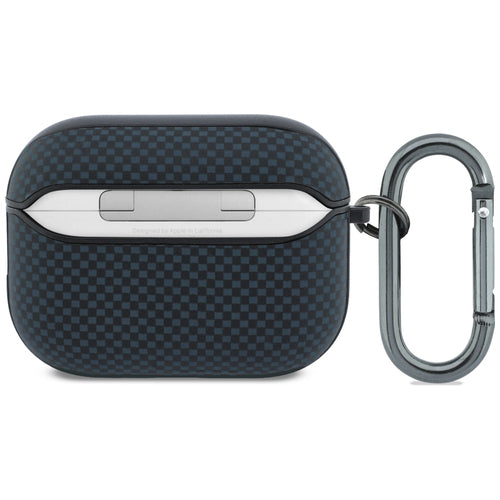 BMW M Quilted Kevlar Metal Logo Case for AirPods Pro 3 - Navy Blue