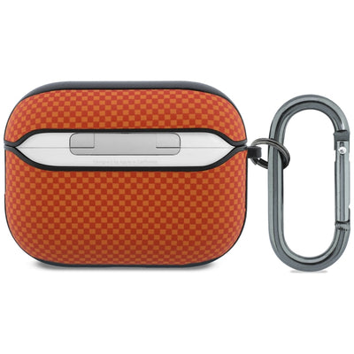 BMW M Quilted Kevlar Metal Logo Case for AirPods Pro 3 - Orange