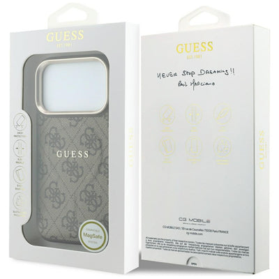 Guess Embossed 4G Classic MagSafe Case for iPhone 17 Pro Max / 18 Pro Max - Brown