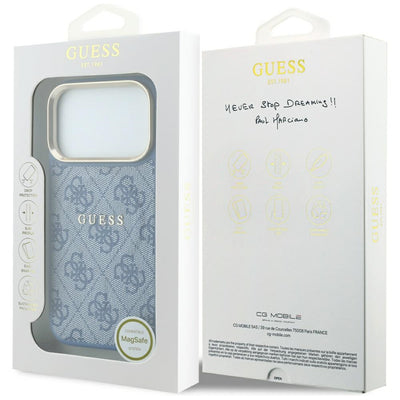 Guess Embossed 4G Classic MagSafe Case for iPhone 17 Pro Max / 18 Pro Max - Blue