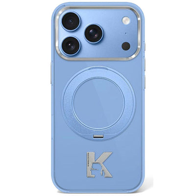 Karl Lagerfeld IML Ring Stand 360 Kameo Metal MagSafe Case for iPhone 17 Pro / 18 Pro - Blue