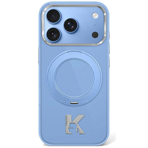 Karl Lagerfeld IML Ring Stand 360 Kameo Metal MagSafe Case for iPhone 17 Pro / 18 Pro - Blue