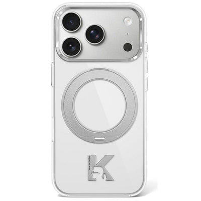 Karl Lagerfeld IML Ring Stand 360 Kameo Metal MagSafe Case for iPhone 17 Pro / 18 Pro - Transparent