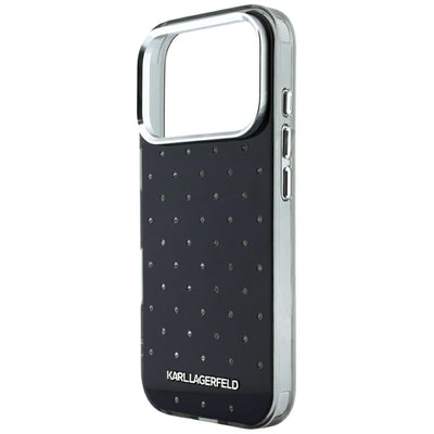 Karl Lagerfeld IML Rhinestones Allover and Electroplated Logo Case for iPhone 17 Pro / 18 Pro - Black