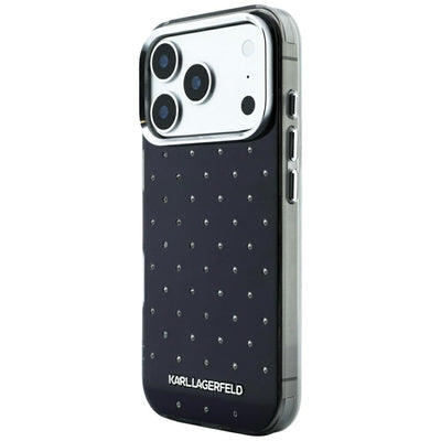 Karl Lagerfeld IML Rhinestones Allover and Electroplated Logo Case for iPhone 17 Pro Max / 18 Pro Max - Black