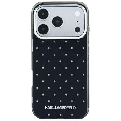Karl Lagerfeld IML Rhinestones Allover and Electroplated Logo Case for iPhone 17 Pro Max / 18 Pro Max - Black