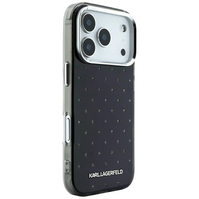 Karl Lagerfeld IML Rhinestones Allover and Electroplated Logo Case for iPhone 17 Pro Max / 18 Pro Max - Black
