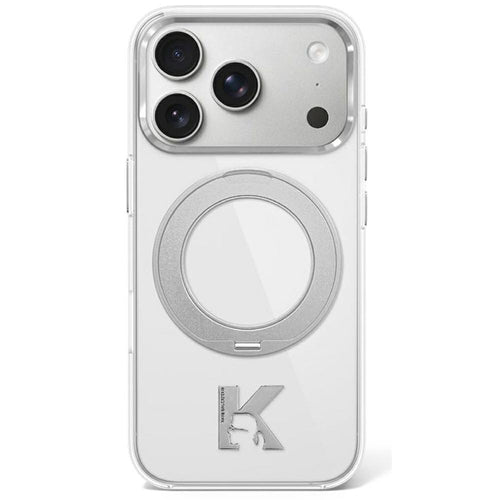 Karl Lagerfeld IML Ring Stand 360 Kameo Metal MagSafe Case for iPhone 17 Pro Max / 18 Pro Max - Transparent