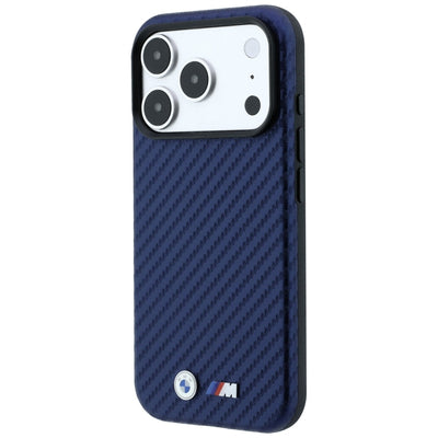 BMW M Carbon Metal Logo MagSafe Case for iPhone 17 Pro / 18 Pro - Navy Blue