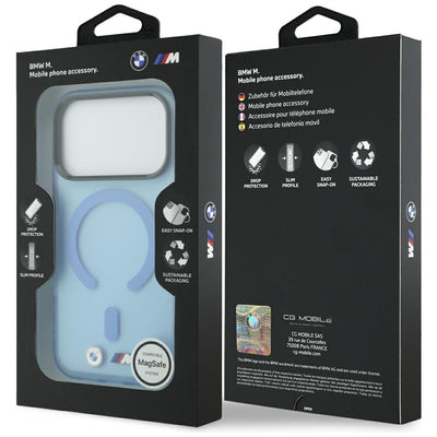 BMW M IML Frosted Metal Logo &amp; Trims MagSafe Case for iPhone 17 Pro / 18 Pro - Blue