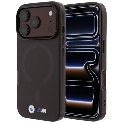 BMW M IML Frosted Metal Logo &amp; Trims MagSafe Case for iPhone 17 Pro Max / 18 Pro Max - Burgundy