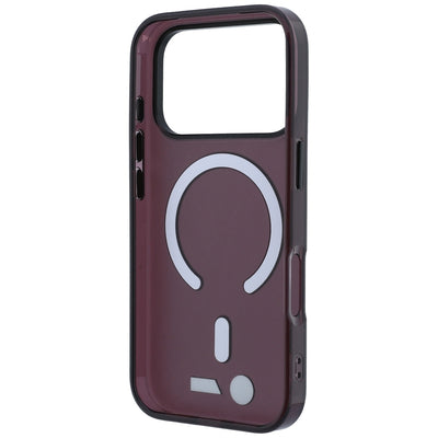 BMW M IML Frosted Metal Logo &amp; Trims MagSafe Case for iPhone 17 Pro Max / 18 Pro Max - Burgundy
