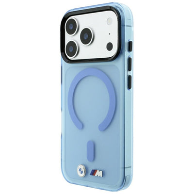 BMW M IML Frosted Metal Logo &amp; Trims MagSafe Case for iPhone 17 Pro Max / 18 Pro Max - Blue