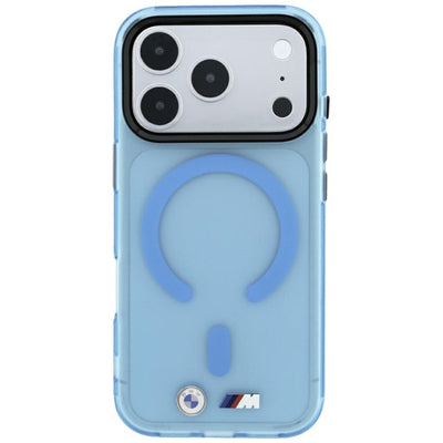 BMW M IML Frosted Metal Logo &amp; Trims MagSafe Case for iPhone 17 Pro Max / 18 Pro Max - Blue