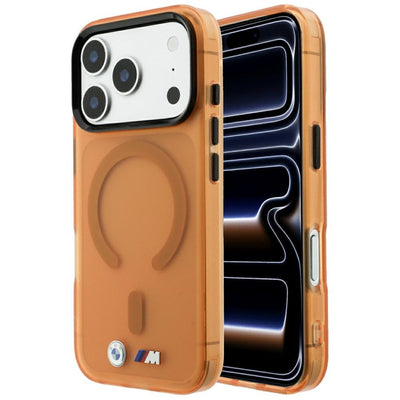 BMW M IML Frosted Metal Logo &amp; Trims MagSafe Case for iPhone 17 Pro Max / 18 Pro Max - Orange