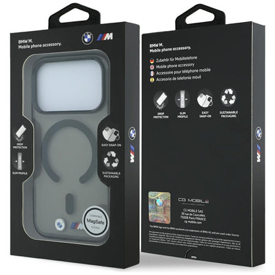 BMW M IML Glossy Metal Logo &amp; Trims MagSafe Case for iPhone 17 Pro / 18 Pro - Black