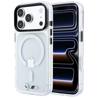 BMW M IML Glossy Metal Logo &amp; Trims MagSafe Case for iPhone 17 Pro / 18 Pro - Transparent