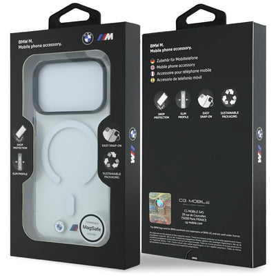 BMW M IML Glossy Metal Logo &amp; Trims MagSafe Case for iPhone 17 Pro / 18 Pro - Transparent