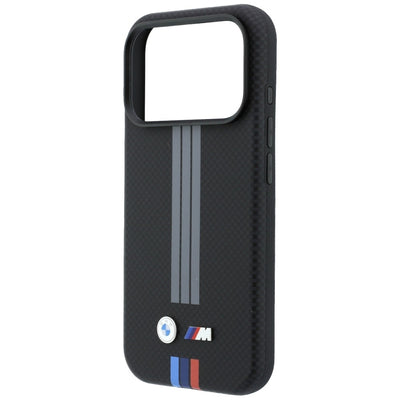 BMW M Quadrille Kevlar Anthracite &amp; Tricolor Print Lines MagSafe Case for iPhone 17 Pro / 18 Pro - Black