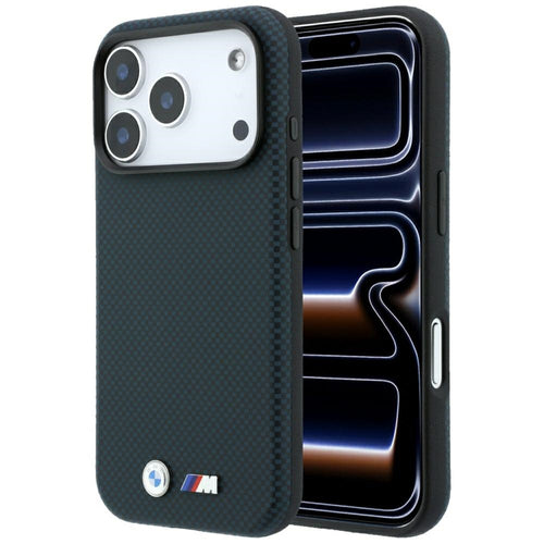 BMW M Quadrille Kevlar Metal Logo MagSafe Case for iPhone 17 Pro / 18 Pro - Navy Blue