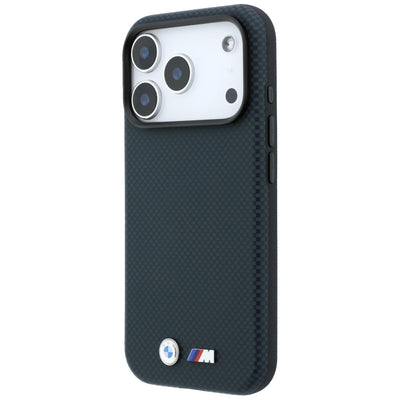 BMW M Quadrille Kevlar Metal Logo MagSafe Case for iPhone 17 Pro / 18 Pro - Navy Blue