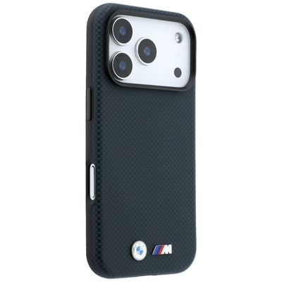 BMW M Quadrille Kevlar Metal Logo MagSafe Case for iPhone 17 Pro / 18 Pro - Navy Blue