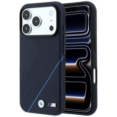 BMW M Tire Track Blue Line MagSafe Case for iPhone 17 Pro Max / 18 Pro Max - Navy Blue