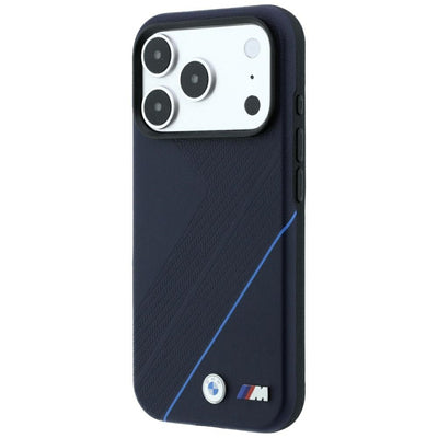 BMW M Tire Track Blue Line MagSafe Case for iPhone 17 Pro Max / 18 Pro Max - Navy Blue