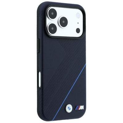 BMW M Tire Track Blue Line MagSafe Case for iPhone 17 Pro Max / 18 Pro Max - Navy Blue