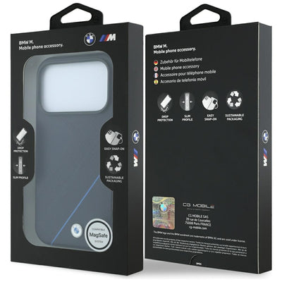 BMW M Tire Track Blue Line MagSafe Case for iPhone 17 Pro Max / 18 Pro Max - Navy Blue