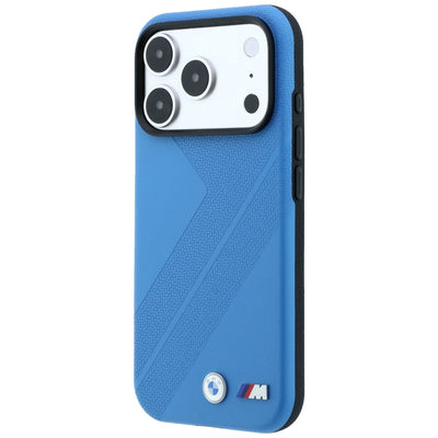 BMW M Tire Track Metal Logo MagSafe Case for iPhone 17 Pro / 18 Pro - Blue