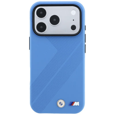 BMW M Tire Track Metal Logo MagSafe Case for iPhone 17 Pro / 18 Pro - Blue