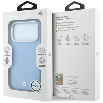 BMW Sign Centered Deboss MagSafe Case for iPhone 17 Pro / 18 Pro - Blue