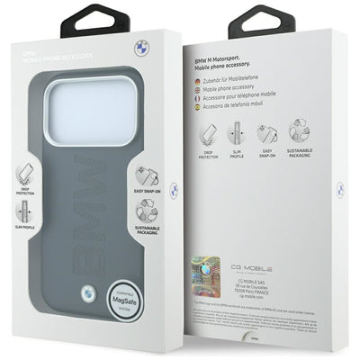 BMW Sign Centered Deboss MagSafe Case for iPhone 17 Pro / 18 Pro - Gray