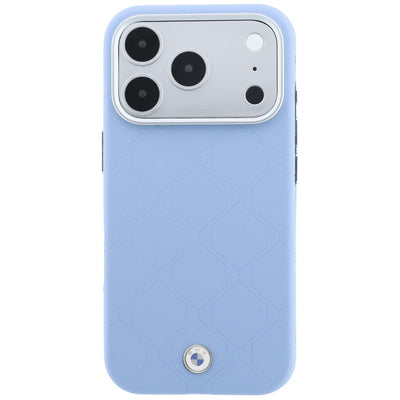 BMW Sign Deboss Quilted Metal Logo MagSafe Case for iPhone 17 Pro / 18 Pro - Blue