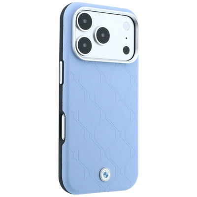 BMW Sign Deboss Quilted Metal Logo MagSafe Case for iPhone 17 Pro / 18 Pro - Blue