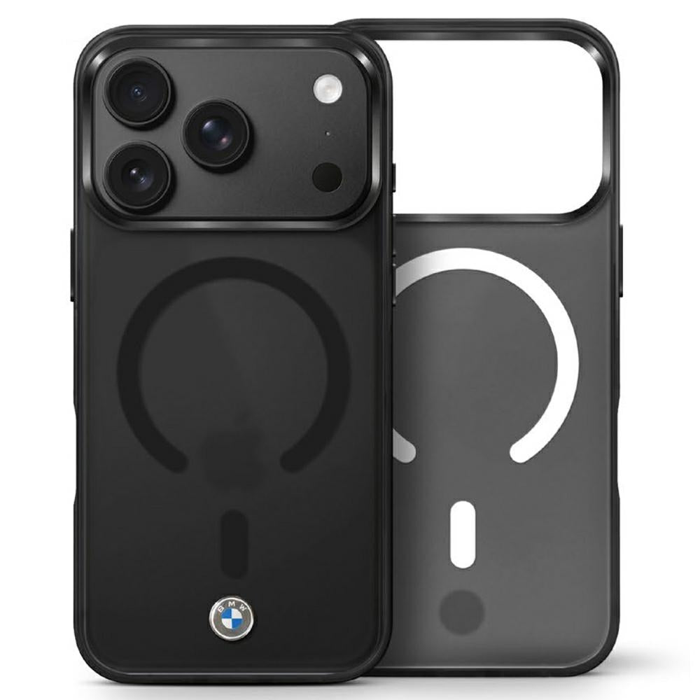 BMW Sign Frosted IML &amp; MetalL Logo MagSafe Case for iPhone 17 Pro Max / 18 Pro Max - Black