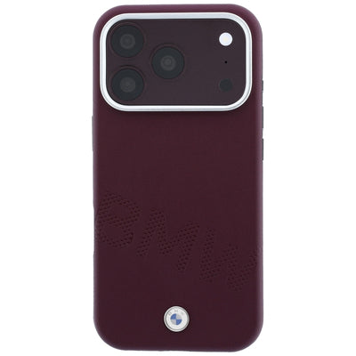 BMW Sign Inclined Deboss Letters MagSafe case for iPhone 17 Pro / 18 Pro - burgundy