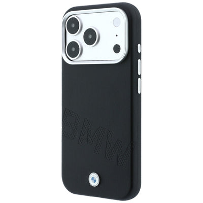 BMW Sign Inclined Deboss Letters MagSafe Case for iPhone 17 Pro / 18 Pro - Black
