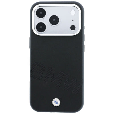 BMW Sign Inclined Deboss Letters MagSafe Case for iPhone 17 Pro / 18 Pro - Black